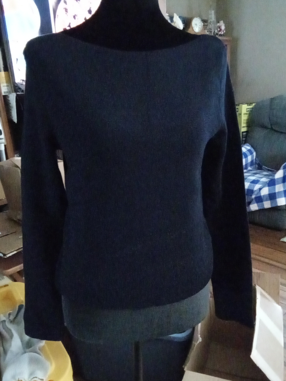 Mango Black Scoop Neck Long Sleeve Sweater